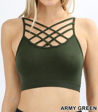 Seamless PADDED Triple Criss-Cross Bralette Short