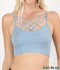 Seamless PADDED Triple Criss-Cross Bralette Short
