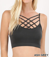 Seamless PADDED Triple Criss-Cross Bralette Short