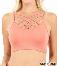 Seamless PADDED Triple Criss-Cross Bralette Short