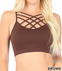 Seamless PADDED Triple Criss-Cross Bralette Short