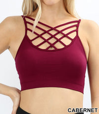 Seamless PADDED Triple Criss-Cross Bralette Short