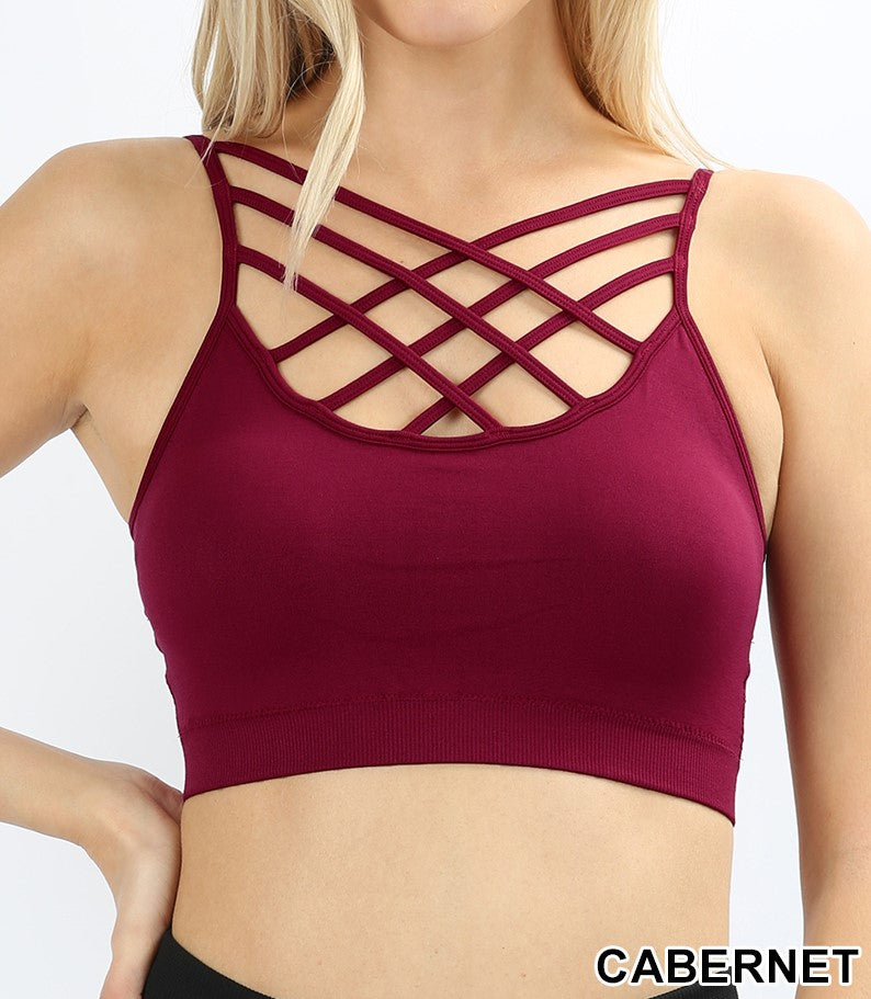 Seamless PADDED Triple Criss-Cross Bralette Short