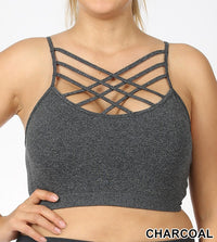 Seamless PADDED Triple Criss-Cross Bralette Short