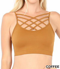 Seamless PADDED Triple Criss-Cross Bralette Short