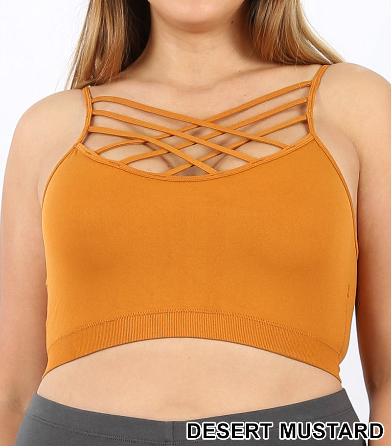 Seamless PADDED Triple Criss-Cross Bralette Short