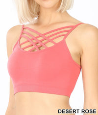 Seamless PADDED Triple Criss-Cross Bralette Short