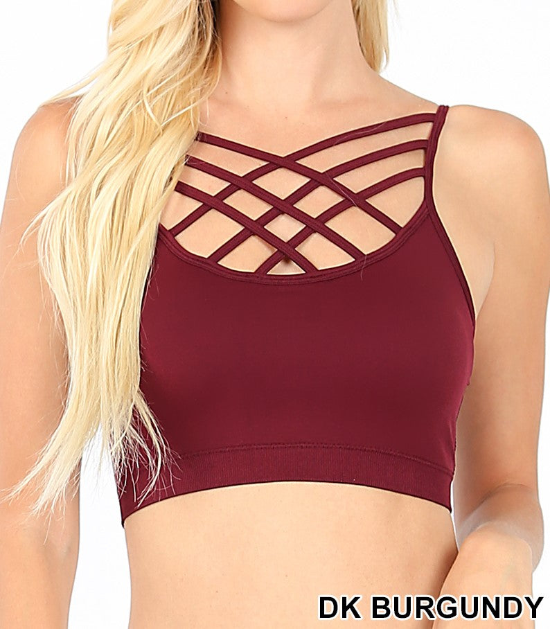 Seamless PADDED Triple Criss-Cross Bralette Short