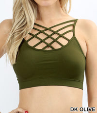 Seamless PADDED Triple Criss-Cross Bralette Short