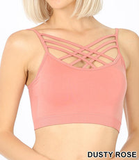Seamless PADDED Triple Criss-Cross Bralette Short