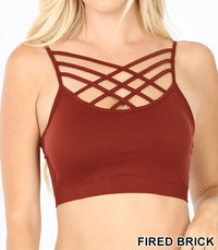 Seamless PADDED Triple Criss-Cross Bralette Short