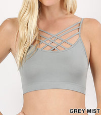 Seamless PADDED Triple Criss-Cross Bralette Short