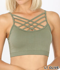 Seamless PADDED Triple Criss-Cross Bralette Short