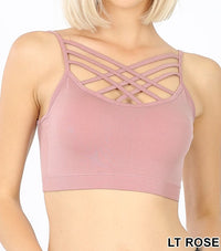 Seamless PADDED Triple Criss-Cross Bralette Short