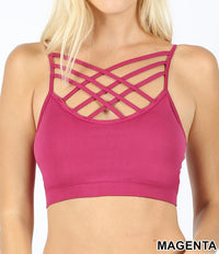 Seamless PADDED Triple Criss-Cross Bralette Short