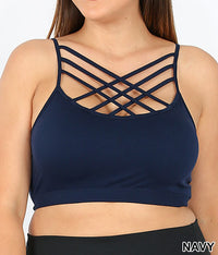 Seamless PADDED Triple Criss-Cross Bralette Short