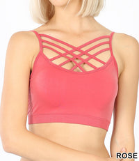 Seamless PADDED Triple Criss-Cross Bralette Short
