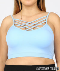 Seamless PADDED Triple Criss-Cross Bralette Short