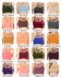 Seamless PADDED Triple Criss-Cross Bralette Short