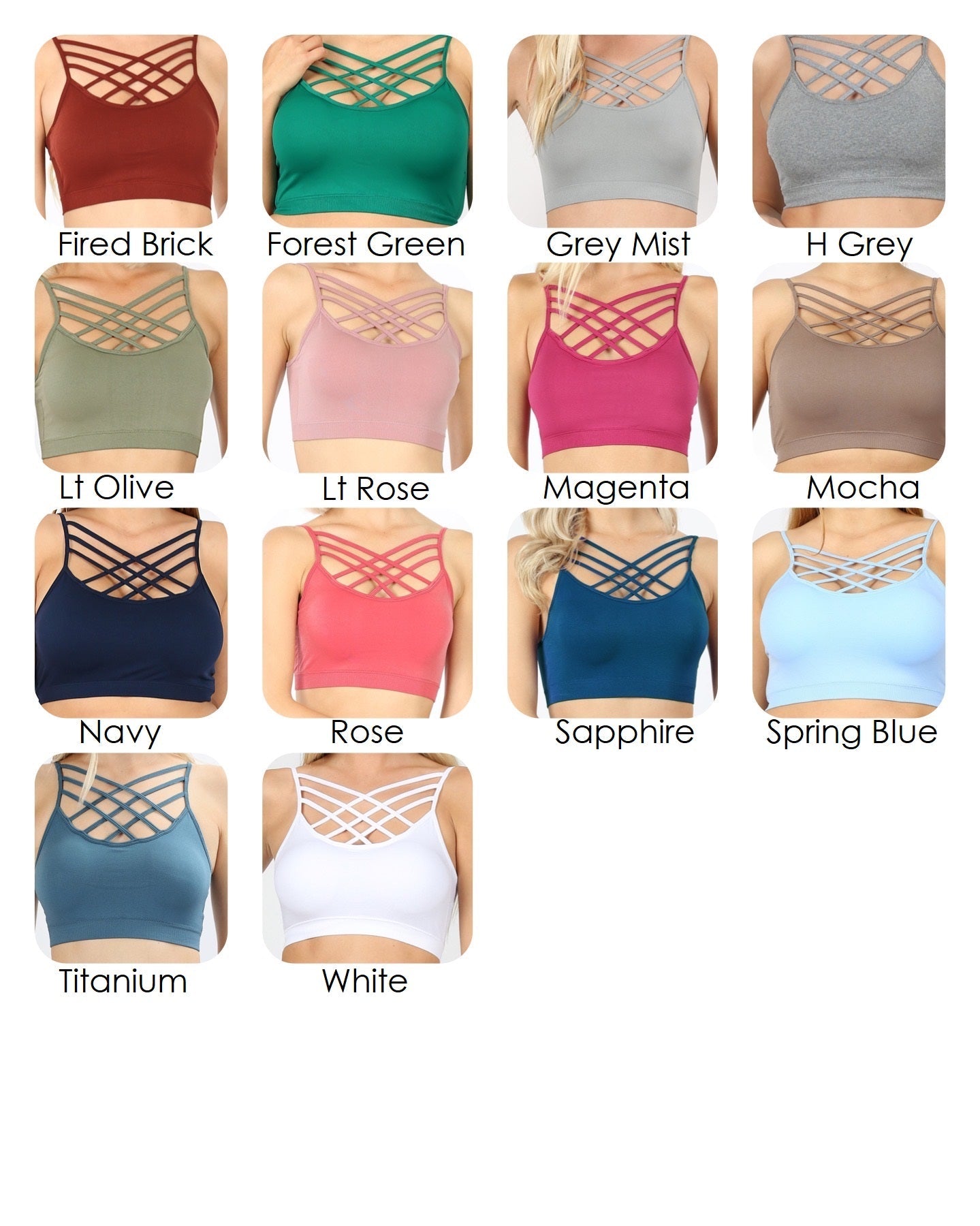Seamless PADDED Triple Criss-Cross Bralette Short