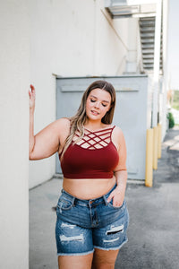 Seamless PADDED Triple Criss-Cross Bralette Short